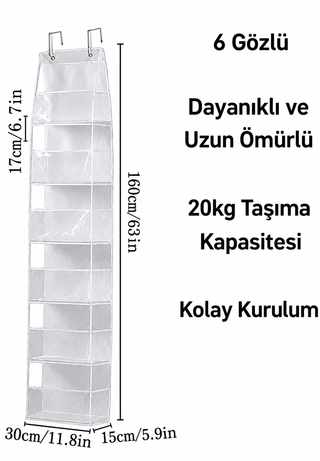 Çok Amaçlı Kapı Arkası Organizer Raf